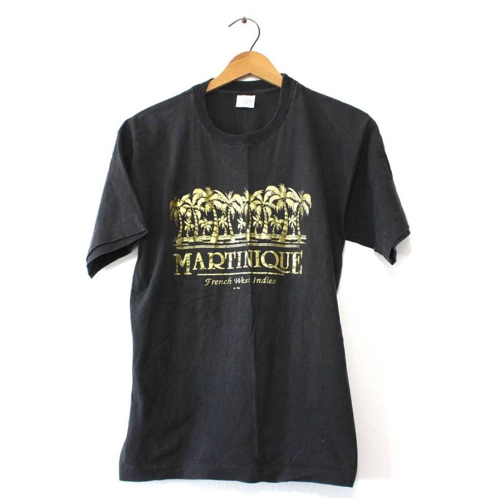Vintage 90s Martinique French West Indies Black T Shirt Mens Medium